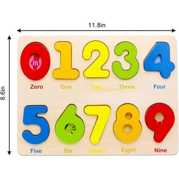 NEW Wooden Preschool Learning Number Puzzles Toys for Kids Educational Toys - Picture 2 of 6